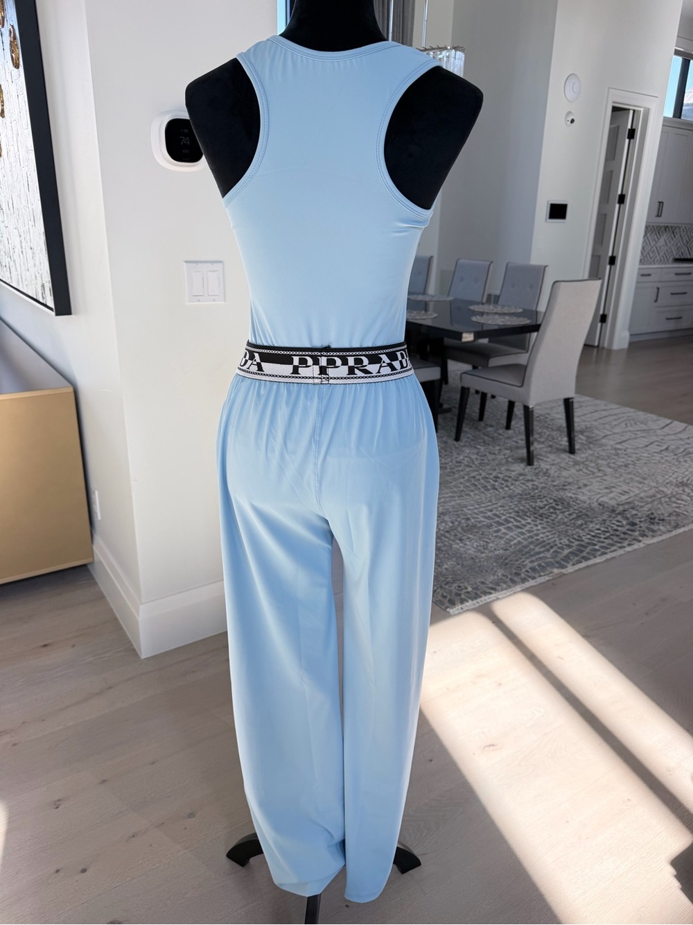Prada Light Blue Jersey Tank with Wide-Leg Pants size M - Picture 8 of 10